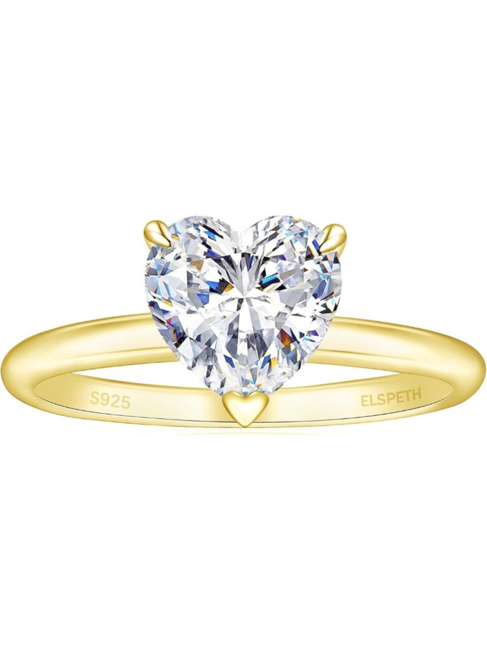 Heart Cut 925 Sterling Silver Engagement Ring for Women - 1/1.5/4CT Options